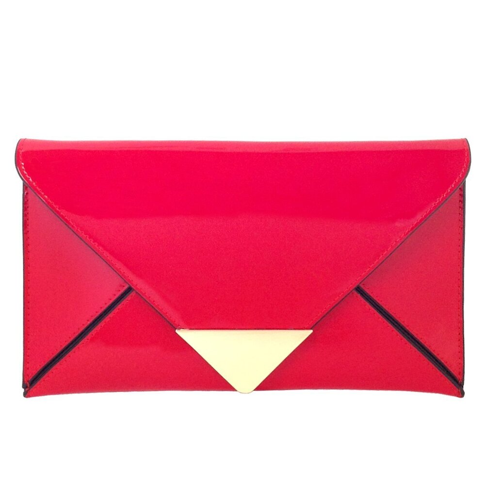 3020 Patent Leather Envelope Clutch – Glossy Evening Bag with Magnetic Snap